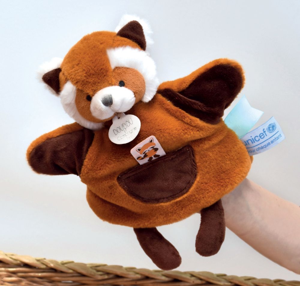 Soft toy - WOODEN RATTLE & CRUNCH PAPER - 16 cm - DOUDOU ET COMPAGNIE