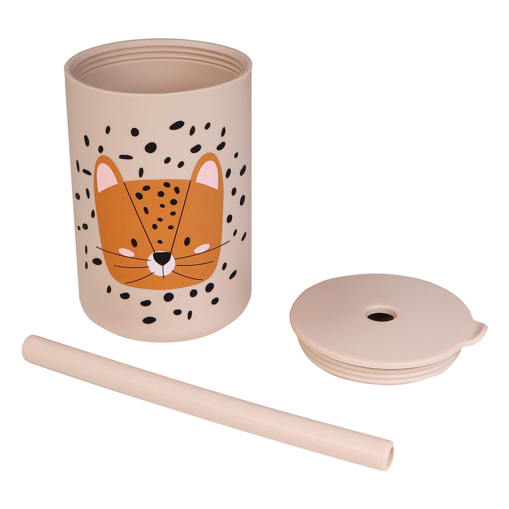 Children's mealtime - Tryco Lenny the Leopard Silicone Straw Cup - MEKKGROUP