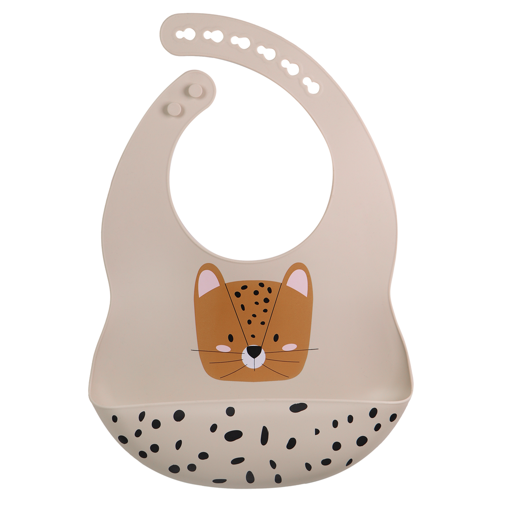 Children's mealtime - Tryco Leopard Lenny Silicone Bib - MEKKGROUP