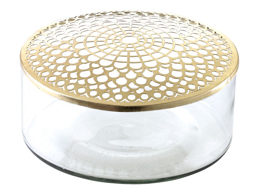 Vases - Vase Elva D20,5x10cm verre avec couvercle en laiton - VILLA COLLECTION DENMARK