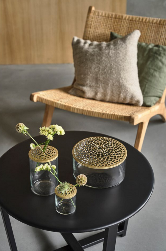 Vases - Vase Elva D20,5x10cm verre avec couvercle en laiton - VILLA COLLECTION DENMARK