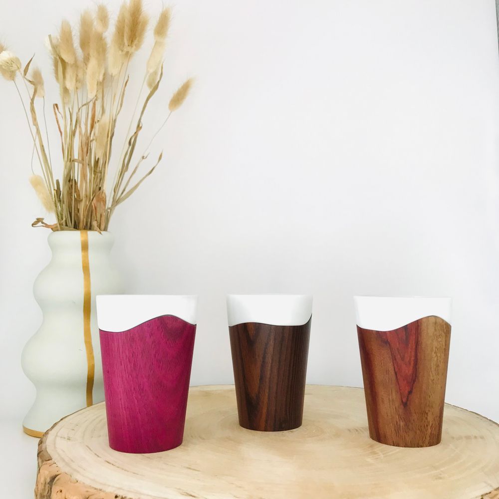 Tea and coffee accessories - “Selvedge” Double Espresso Mug - MOIETY PARIS