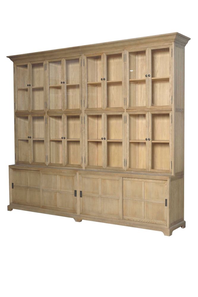 Bookshelves - PILOS ANTIQUE NATURAL PINE CABINET - BRUCS