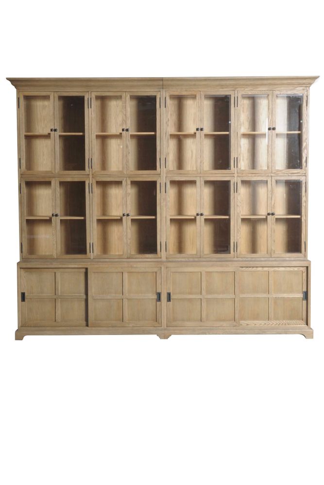 Bookshelves - PILOS ANTIQUE NATURAL PINE CABINET - BRUCS