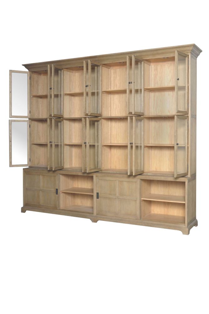 Bookshelves - PILOS ANTIQUE NATURAL PINE CABINET - BRUCS