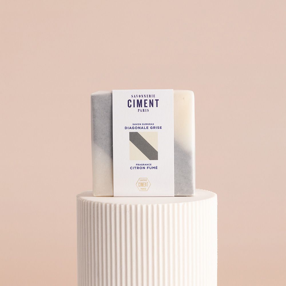 Soaps - GRAY DIAGONAL SOAP - SAVONNERIE CIMENT