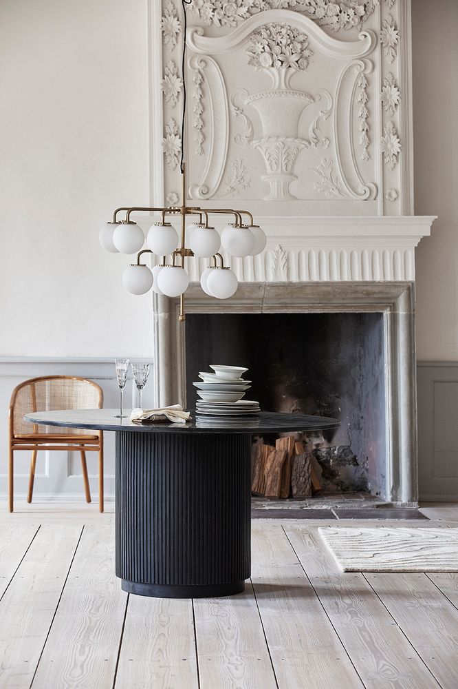 Plafonniers - Lustre PALMA, laiton/blanc - NORDAL