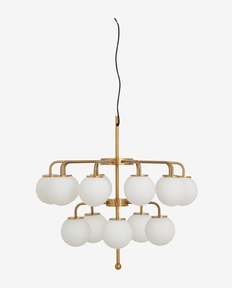 Plafonniers - Lustre PALMA, laiton/blanc - NORDAL