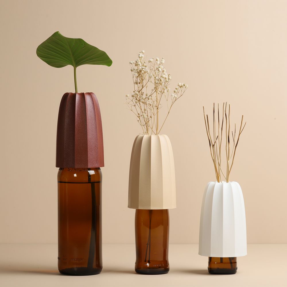 Vases - Cacvase Crown Cap Bottle Vase : New Earth Collection Matériaux respectueux de l'environnement Vase Cactus Décoration Bureau Cuisine Plante - QUALY DESIGN OFFICIAL