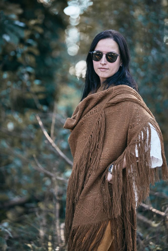 Tissus - Couvre-lit 100 % laine et alpaga fait main. Pièce exclusive - PUEBLO