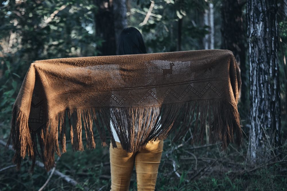 Tissus - Couvre-lit 100 % laine et alpaga fait main. Pièce exclusive - PUEBLO