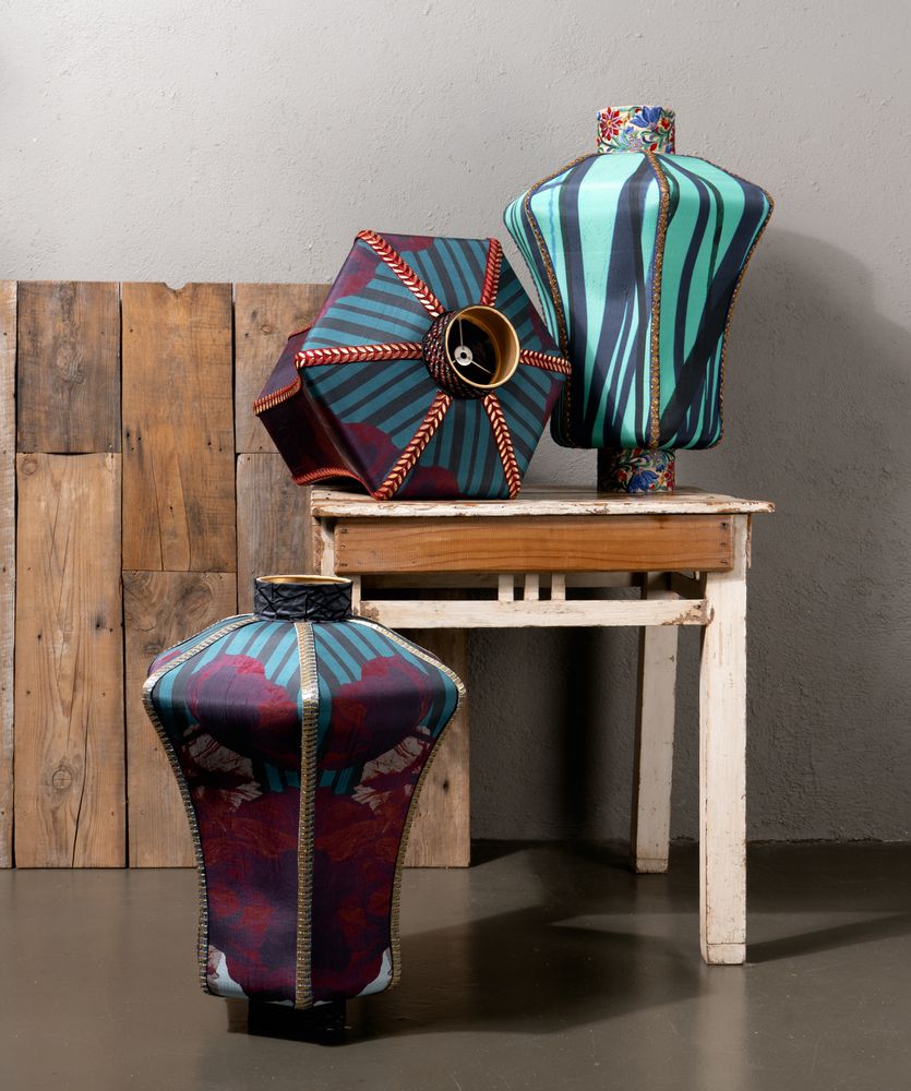 Design objects - Skardu Medium Bamboo Leaves Silk Lamp - TRACES OF ME