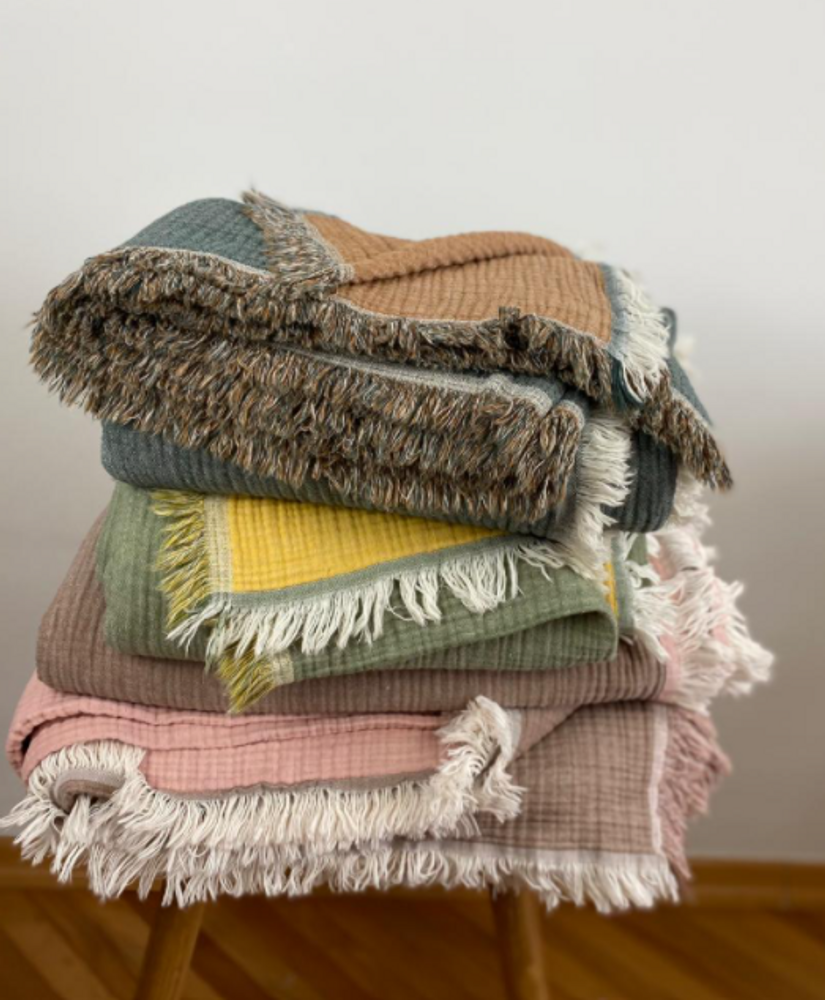 Plaids - PLAID JETEE DE LIT  COTON EOKOTEX - NADIA DAFRI PARIS