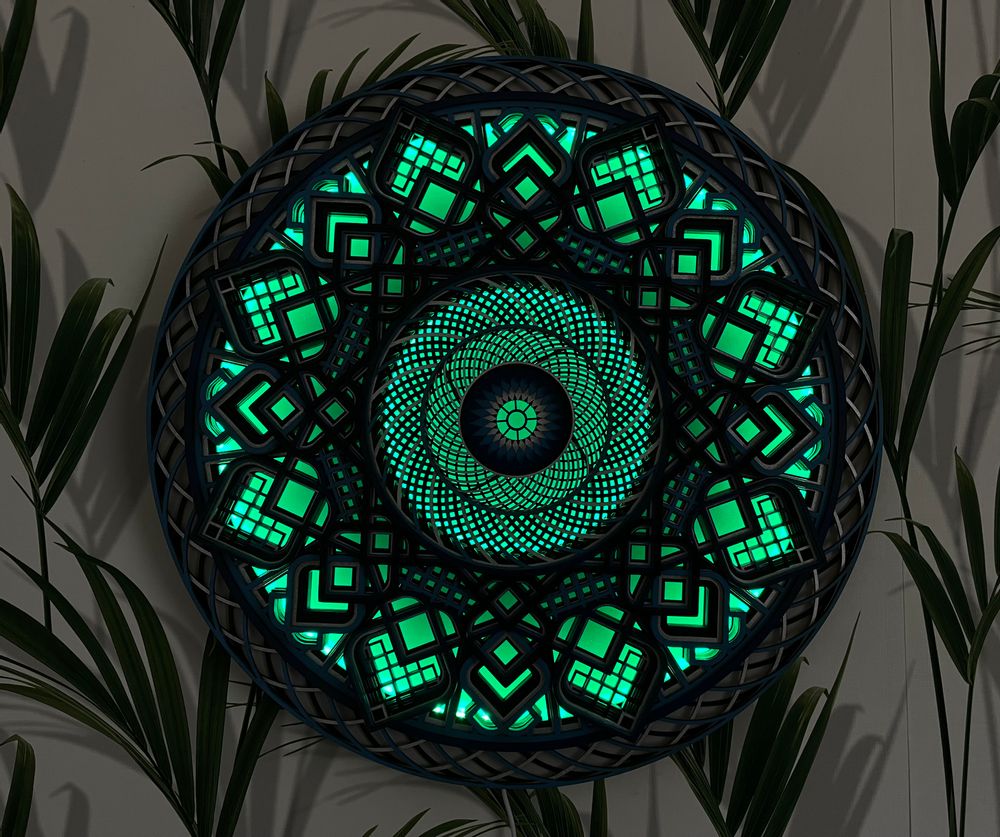 Autres objets connectés - Mandala lumineux à fleurs LED, décoration murale, lumière d'ambiance, décoration d'appartement - BHDECOR
