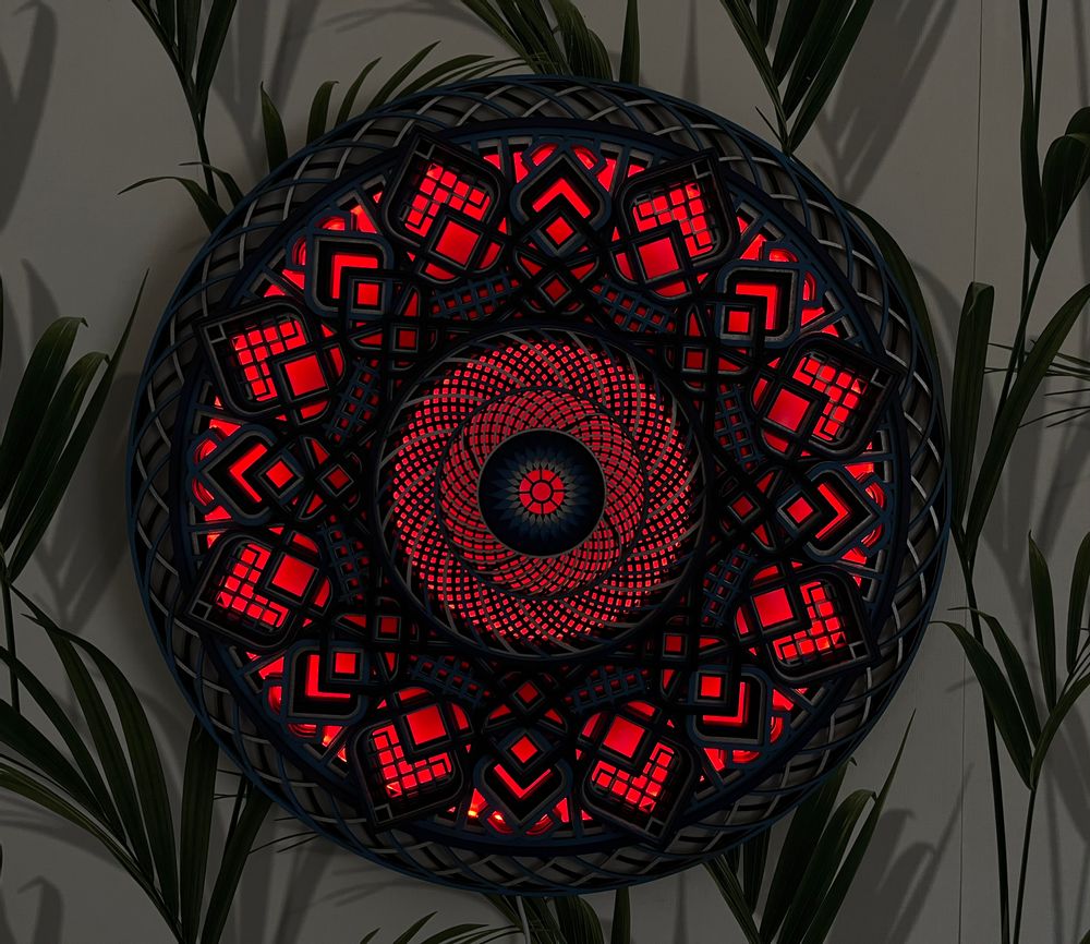 Autres objets connectés - Mandala lumineux à fleurs LED, décoration murale, lumière d'ambiance, décoration d'appartement - BHDECOR