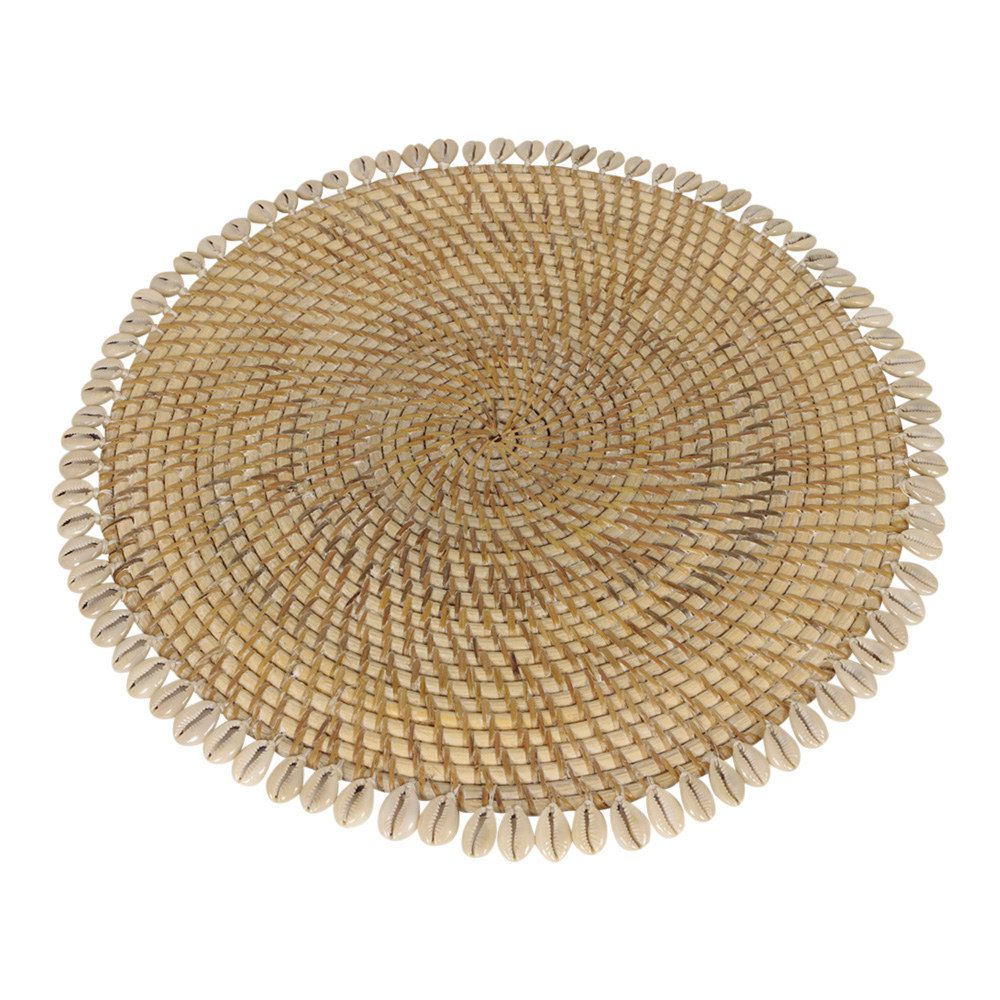 Table mat - Placemat shell white wash Fiji - EARTHWARE