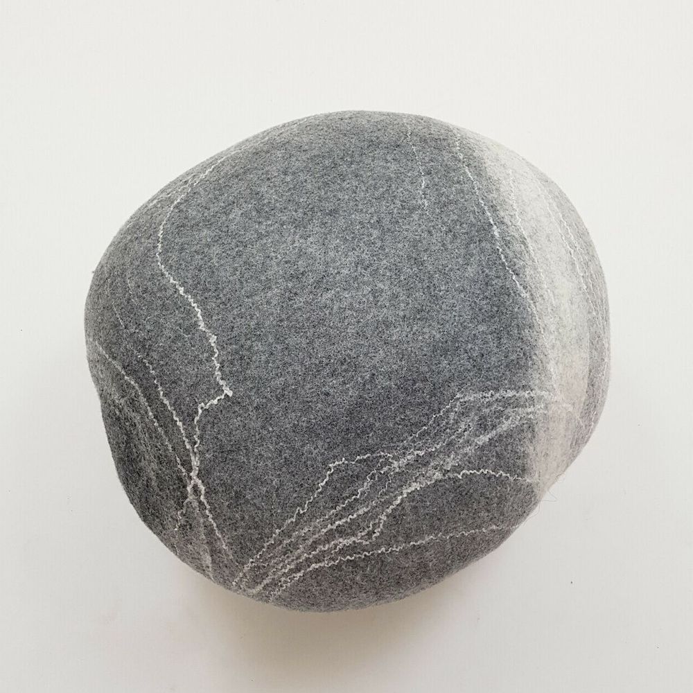 Fabric cushions - Felted wool floor cushion - Pierre collection - L'ATELIER DES CREATEURS