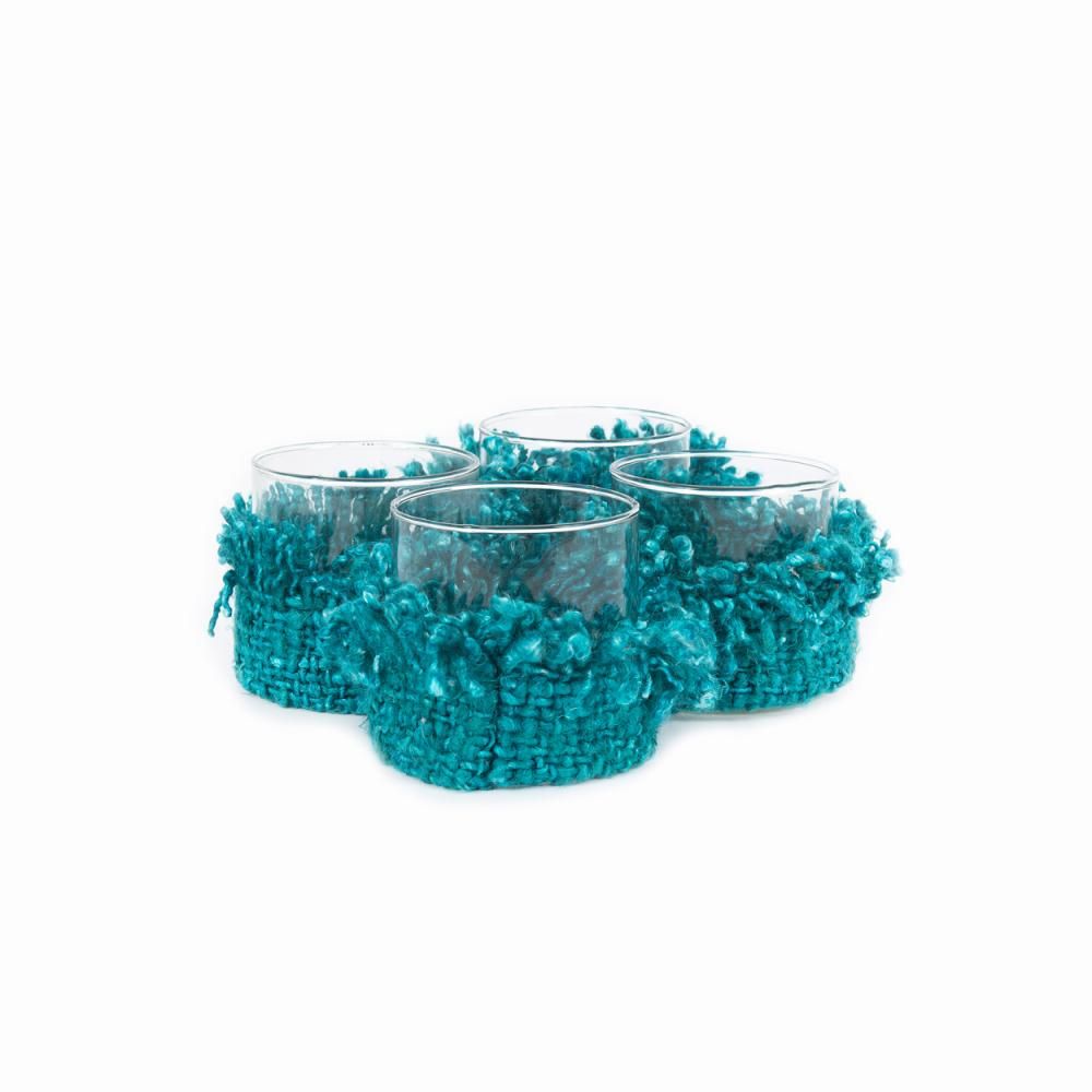 Bougeoirs et photophores  - Le Bougeoir Oh My Gee - Aqua - S - Set de 4 - BAZAR BIZAR LIVING
