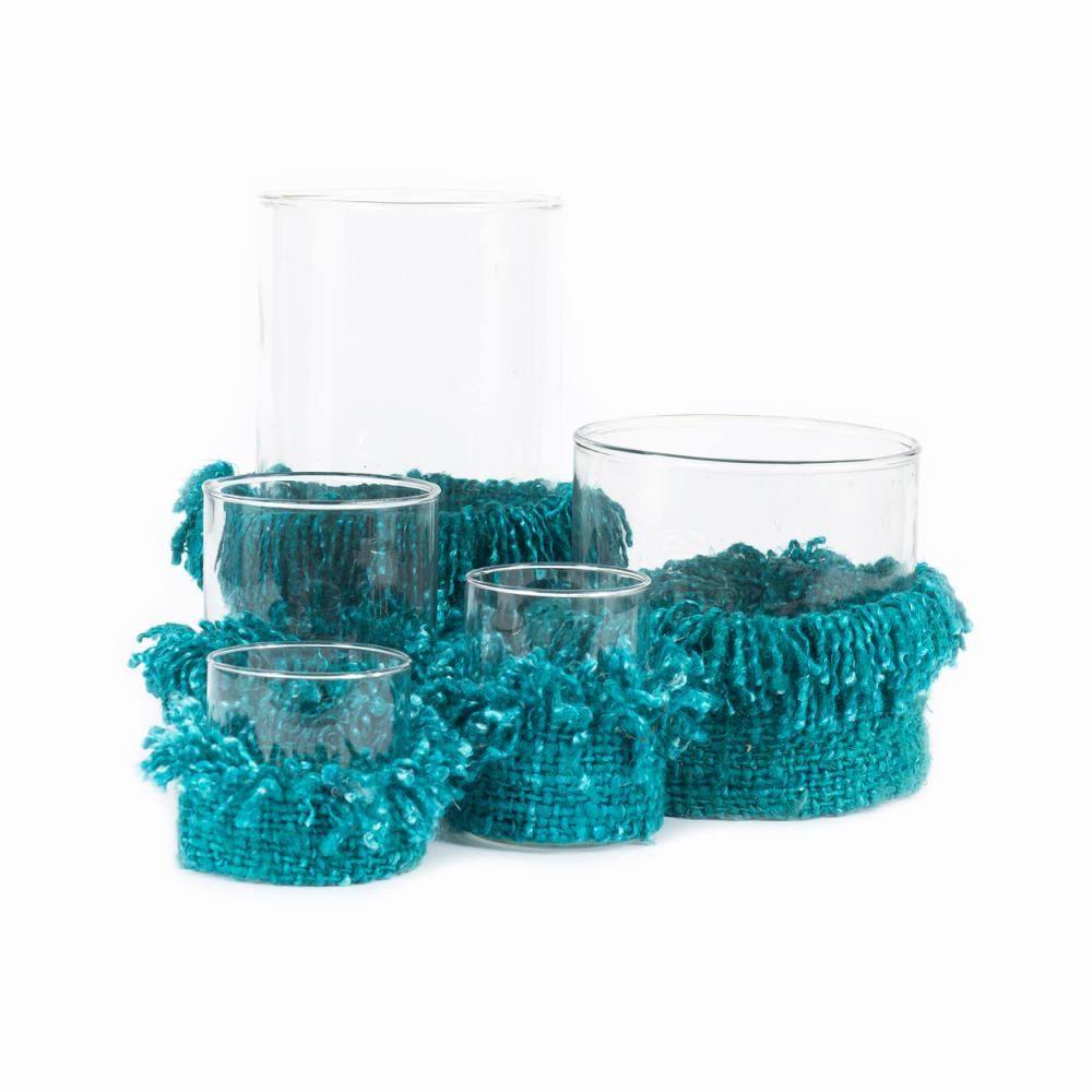 Bougeoirs et photophores  - Le Bougeoir Oh My Gee - Aqua - S - Set de 4 - BAZAR BIZAR LIVING