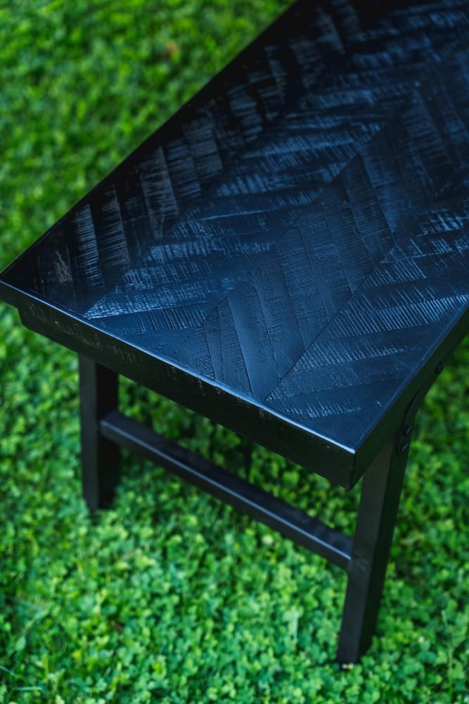 Benches - The Herringbone Bench - Black - 110 - BAZAR BIZAR LIVING