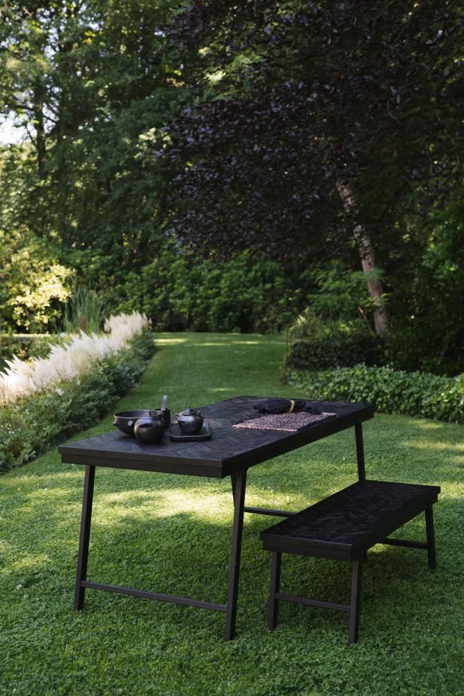 Benches - The Herringbone Bench - Black - 110 - BAZAR BIZAR LIVING
