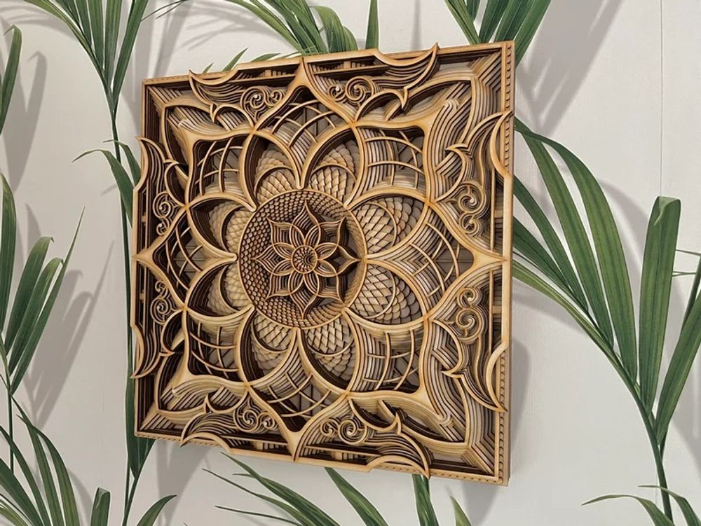 Autres décorations murales - Mandala en bois, décoration d'appartement - BHDECOR