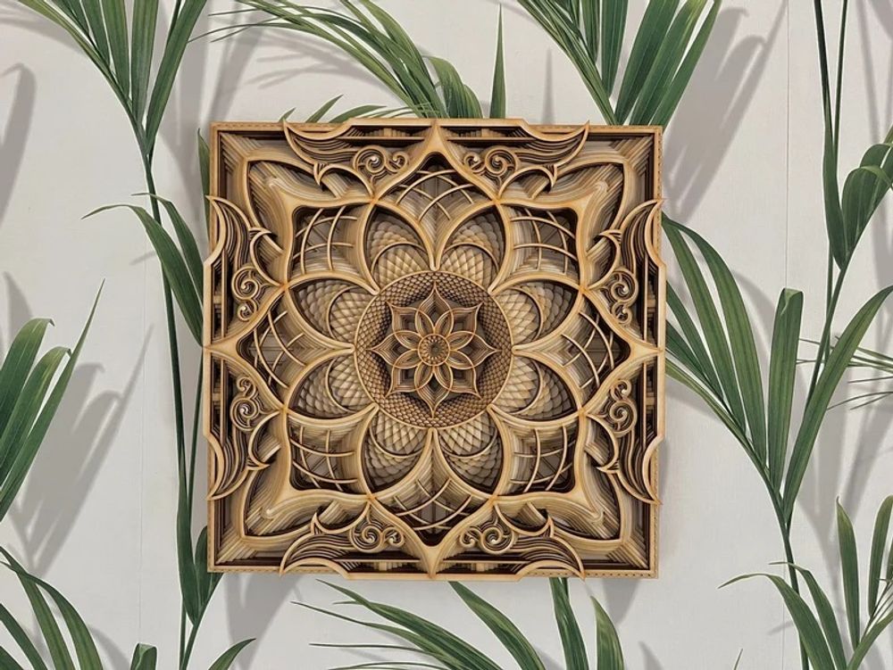 Autres décorations murales - Mandala en bois, décoration d'appartement - BHDECOR