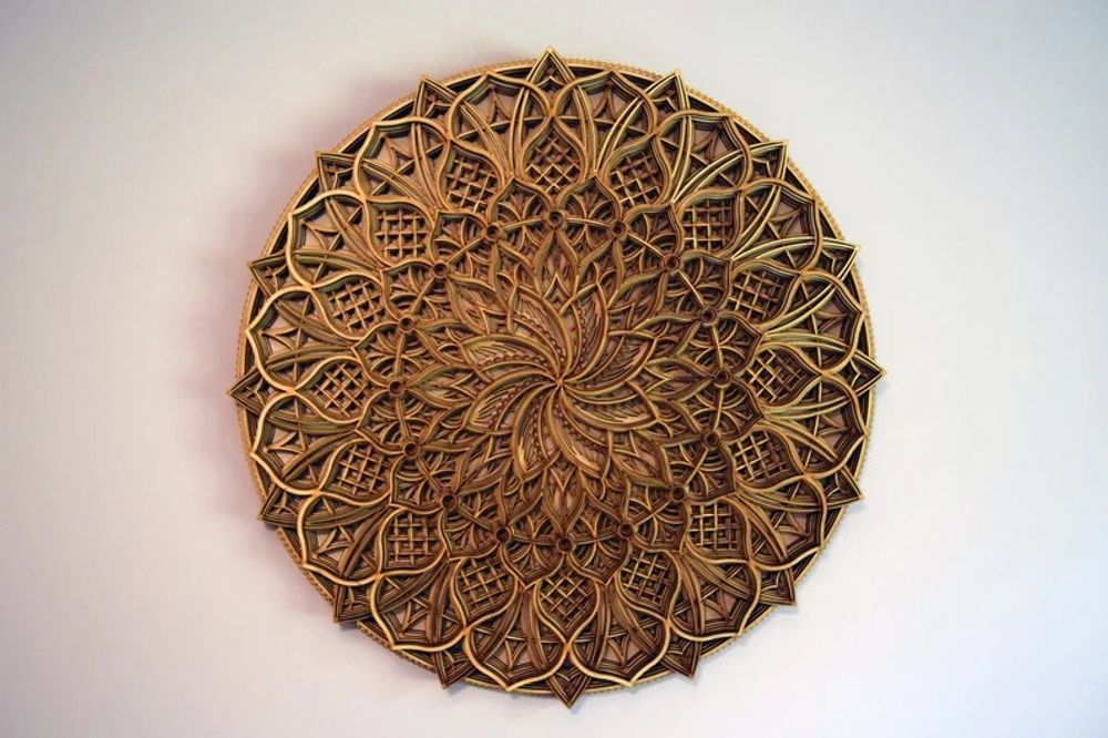 Autres décorations murales - Mandala en bois, décoration d'appartement - BHDECOR