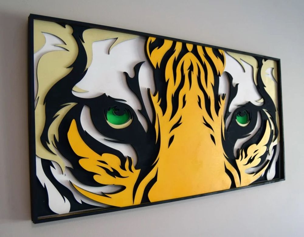 Autres décorations murales - Art mural tigre Décoration d'intérieur Art mural Mandala Décoration d'appartement - BHDECOR