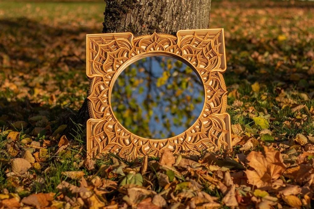 Mirrors - Art Deco Wall Mirror, Black Mirror, Wood Frame Mirror - BHDECOR