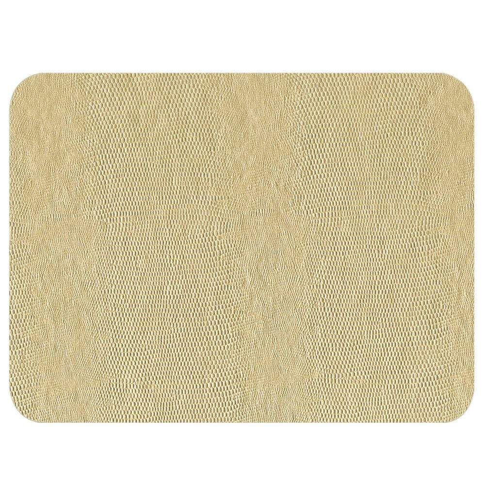 Everyday plates - Lizard Felt-Backed Placemat in Platinum - CASPARI