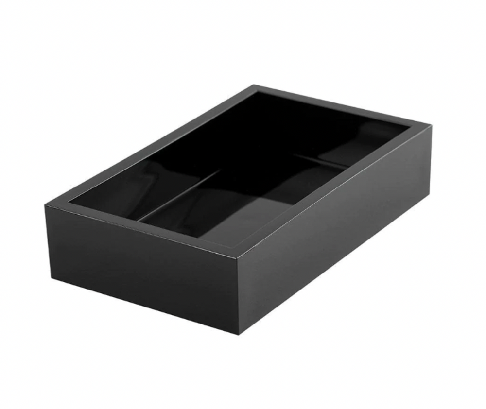 Objets de décoration - Acrylic Guest Towel Napkin Holder in Black - CASPARI