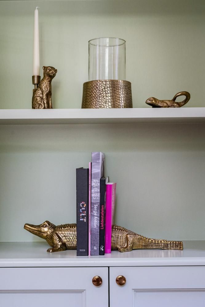 Bougeoirs et photophores - Le Bougeoir Croco avec Verre - Laiton - M - BAZAR BIZAR LIVING