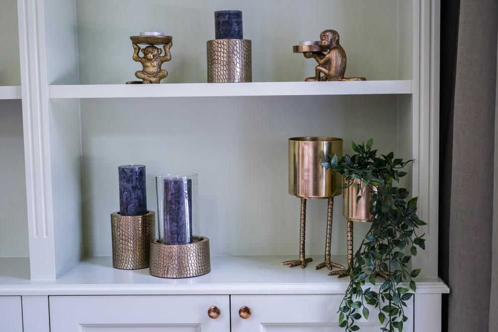 Bougeoirs et photophores - Le Bougeoir Croco avec Verre - Laiton - M - BAZAR BIZAR LIVING