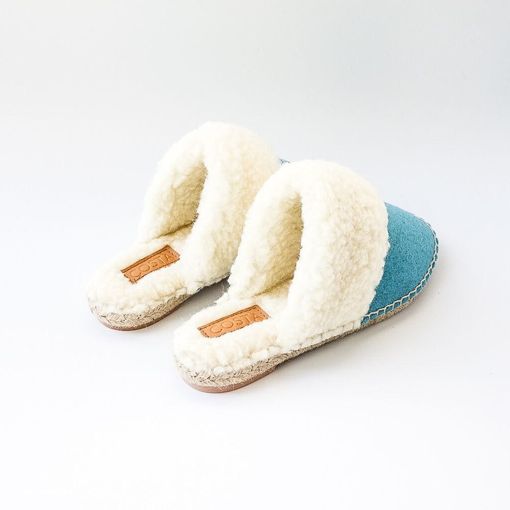 Chaussures - Pantoufles Eco turquoise - ATELIER COSTÀ