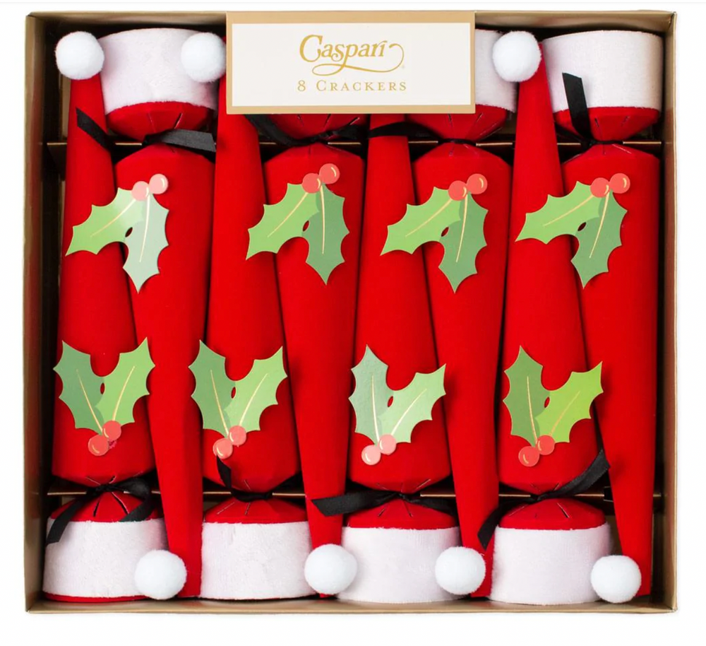 Other Christmas decorations - Santa Hat Cone-Shaped Celebration Christmas Crackers - 8 Per Box - CASPARI