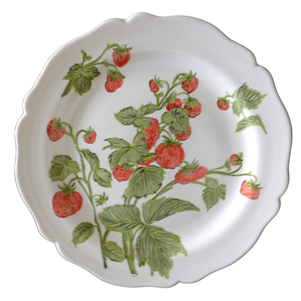 Formal plates - Feston Plate with hand painted Pouplard Fruits decoration - BOURG-JOLY MALICORNE