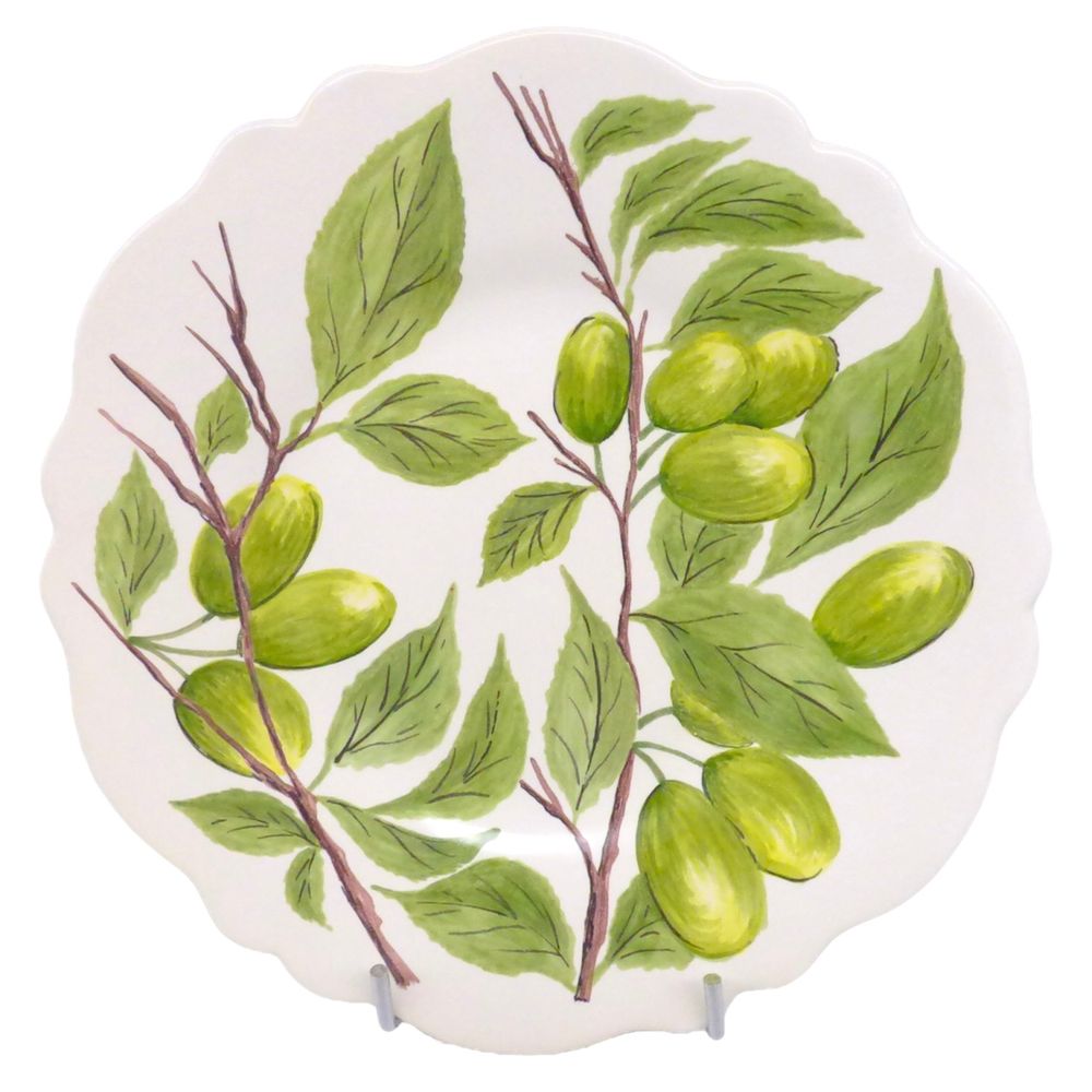 Formal plates - Feston Plate with hand painted Pouplard Fruits decoration - BOURG-JOLY MALICORNE