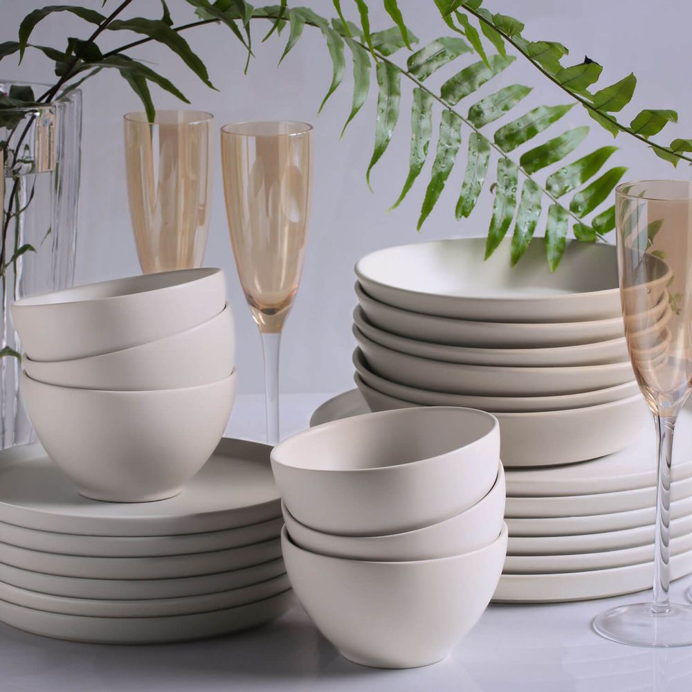 Everyday plates - NEO STONEWARE VIT DINNER PLATE - PORTO BRASIL CERÂMICA