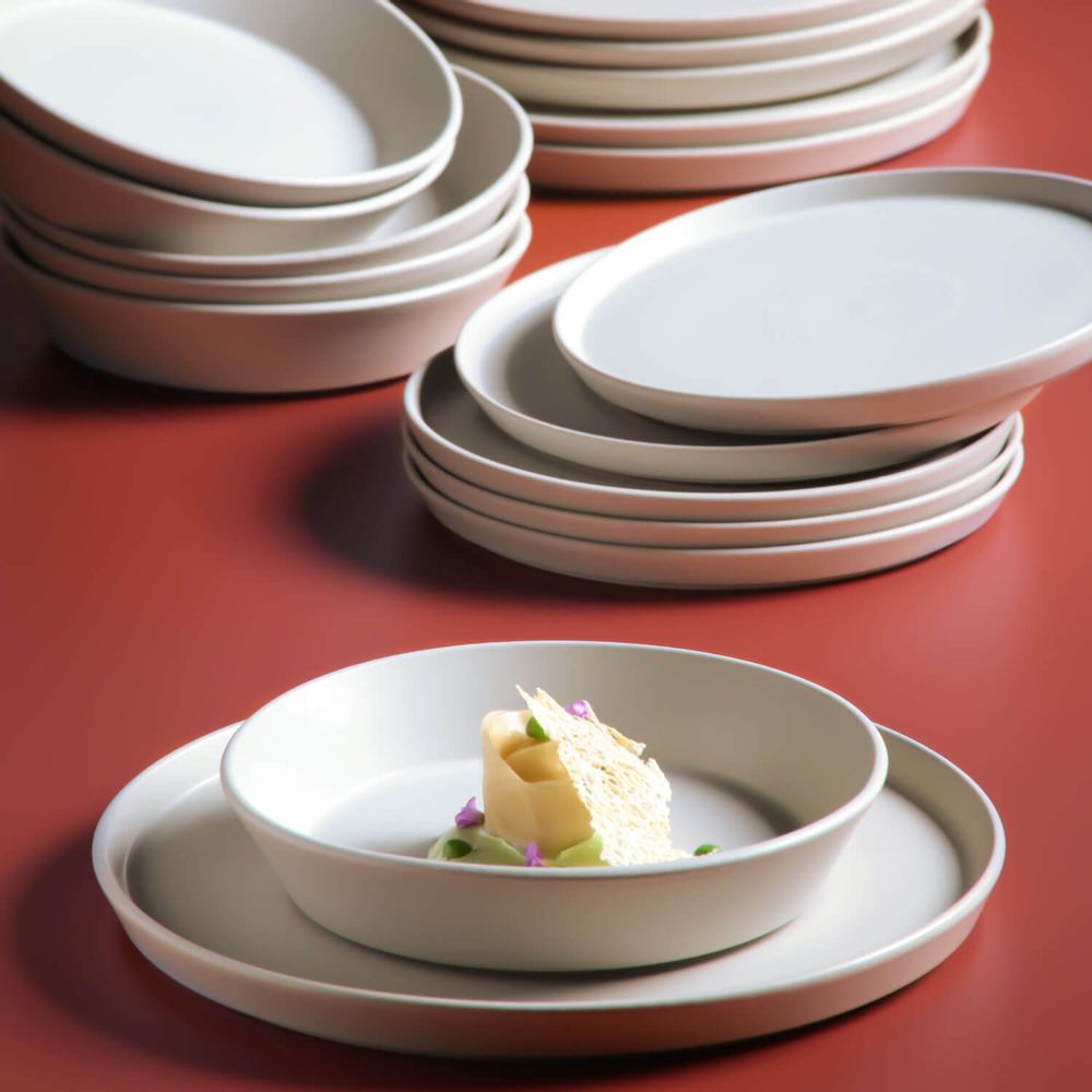 Everyday plates - NEO STONEWARE VIT DINNER PLATE - PORTO BRASIL CERÂMICA