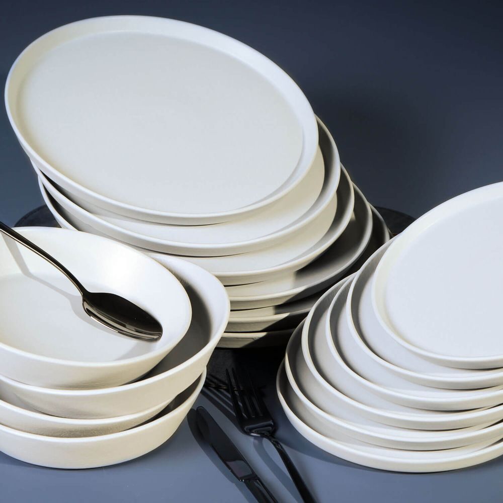 Everyday plates - NEO STONEWARE VIT DINNER PLATE - PORTO BRASIL CERÂMICA