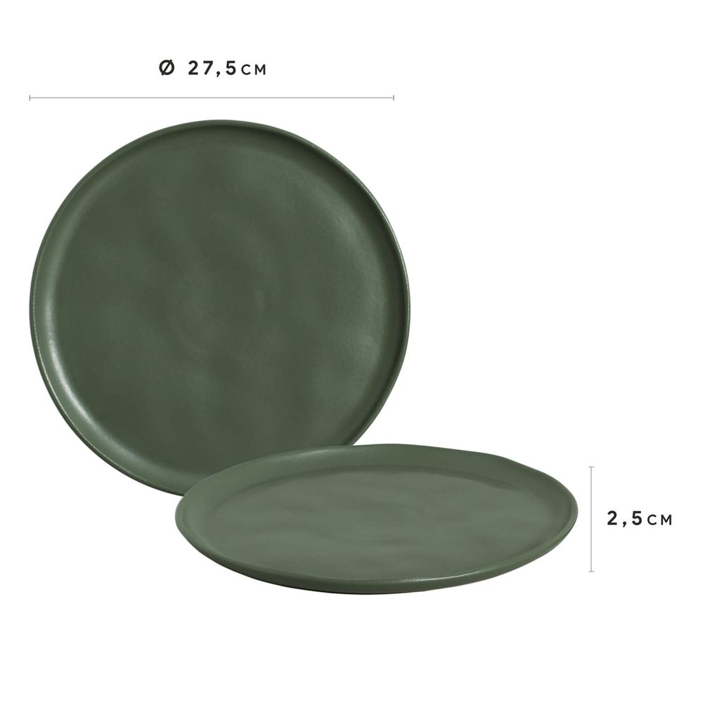 Everyday plates - BIO STONEWARE LEAF DINNER PLATE - PORTO BRASIL CERÂMICA