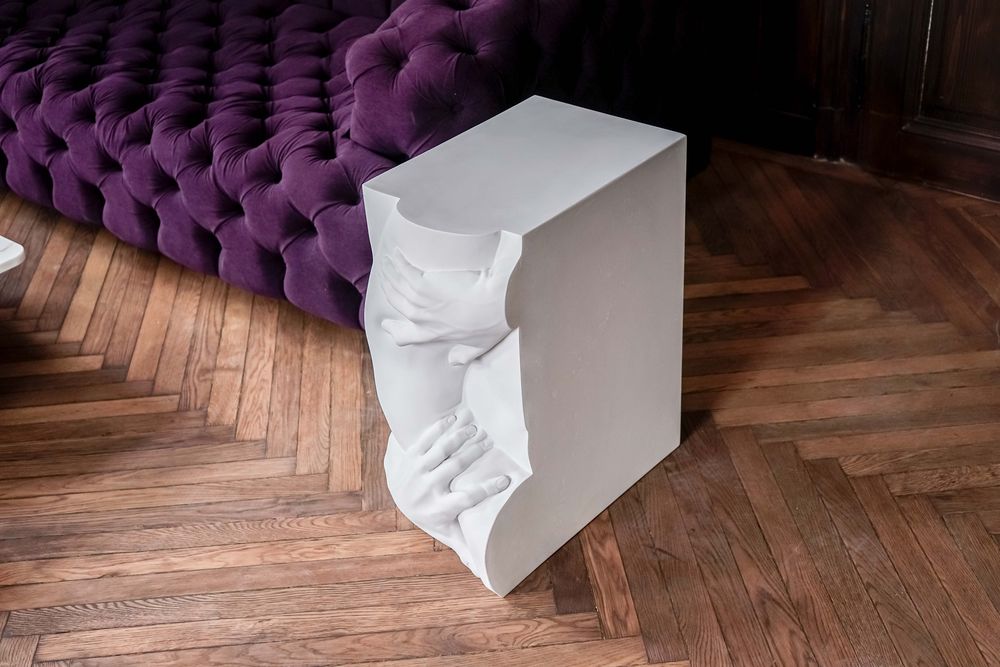 Coffee tables - Frieze Side Table Sculpture - LO CONTEMPORARY