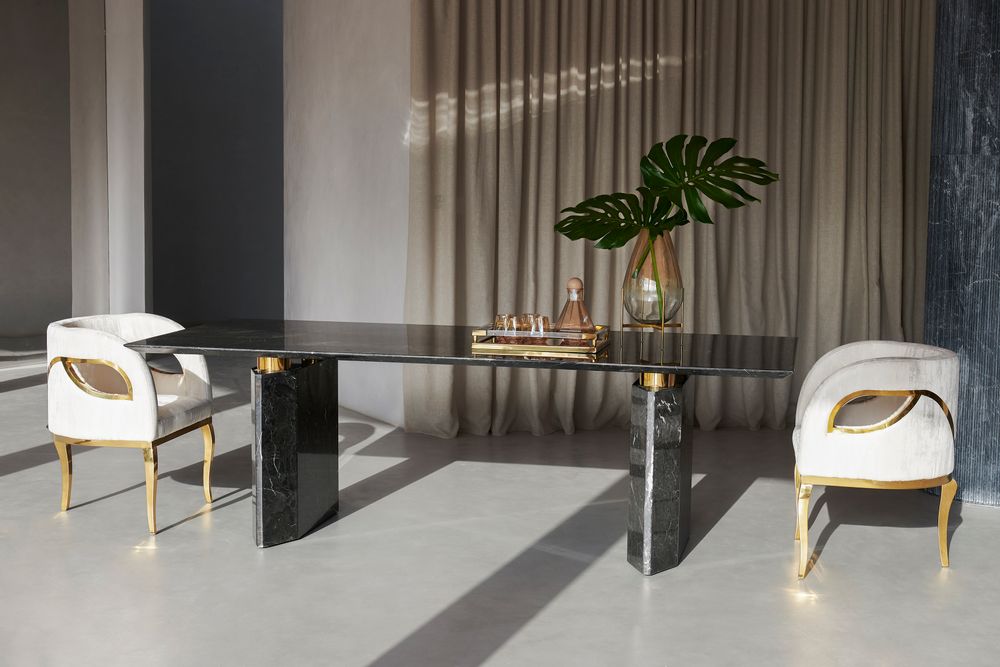 Tables Salle à Manger - Table à manger en pierre Kaya - AURA LIVING