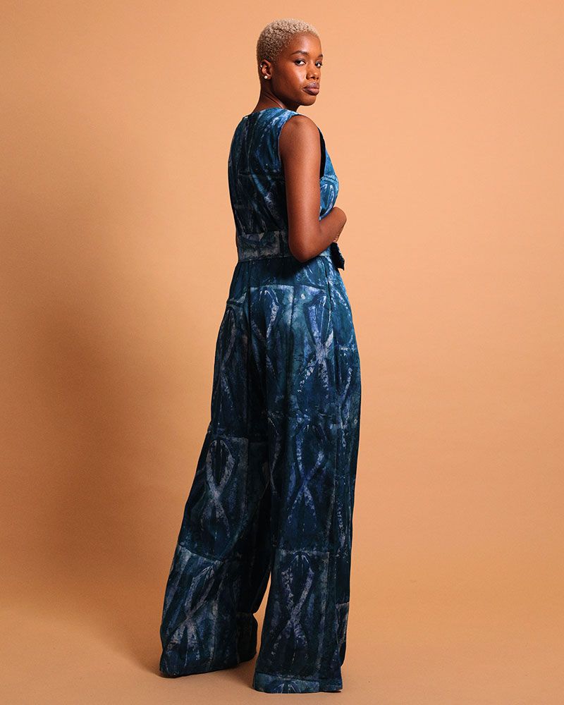 Apparel - Monochrome patterned jumpsuit - Entire - KROSKEL