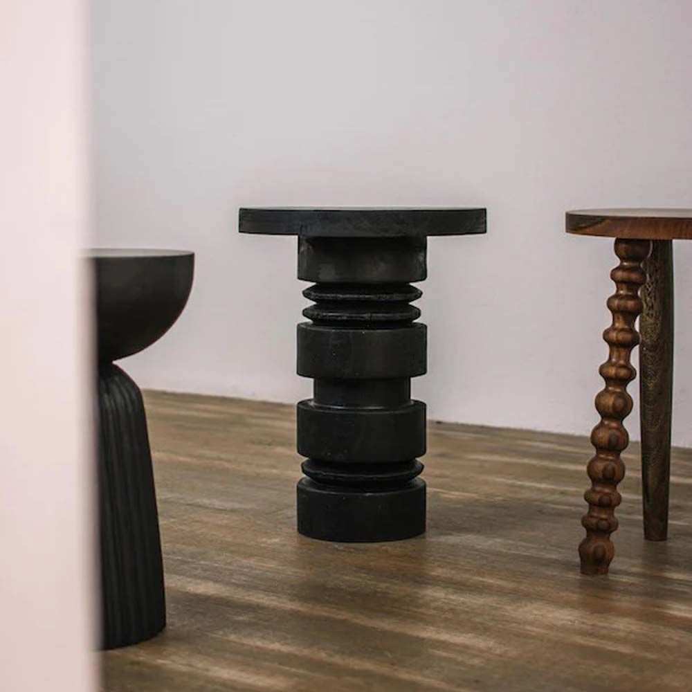 Ottomans - Totem burnt wood stool - MONOQI