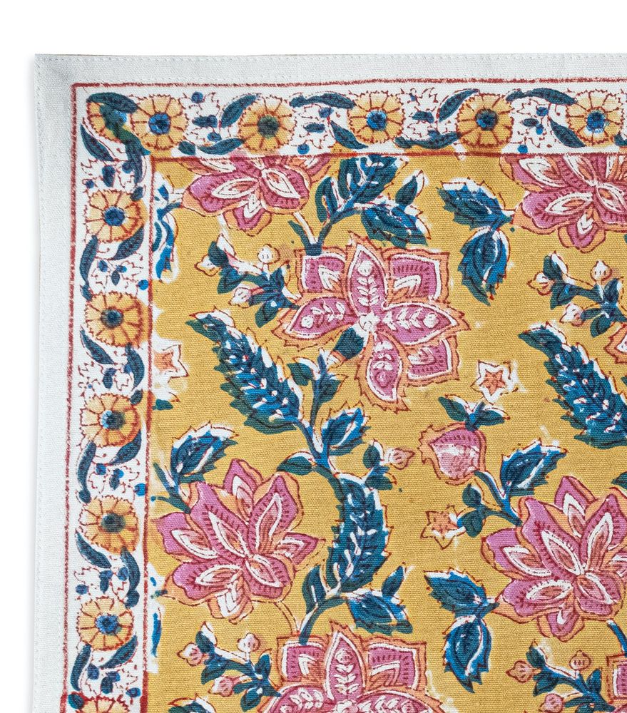 Linge de table textile - RANG - Set de table- jaune - JAMINI BY USHA BORA