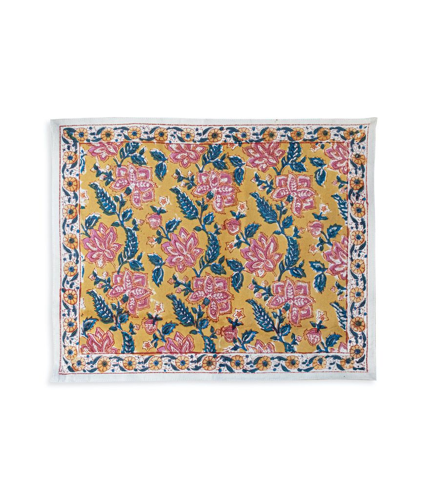 Linge de table textile - RANG - Set de table- jaune - JAMINI BY USHA BORA