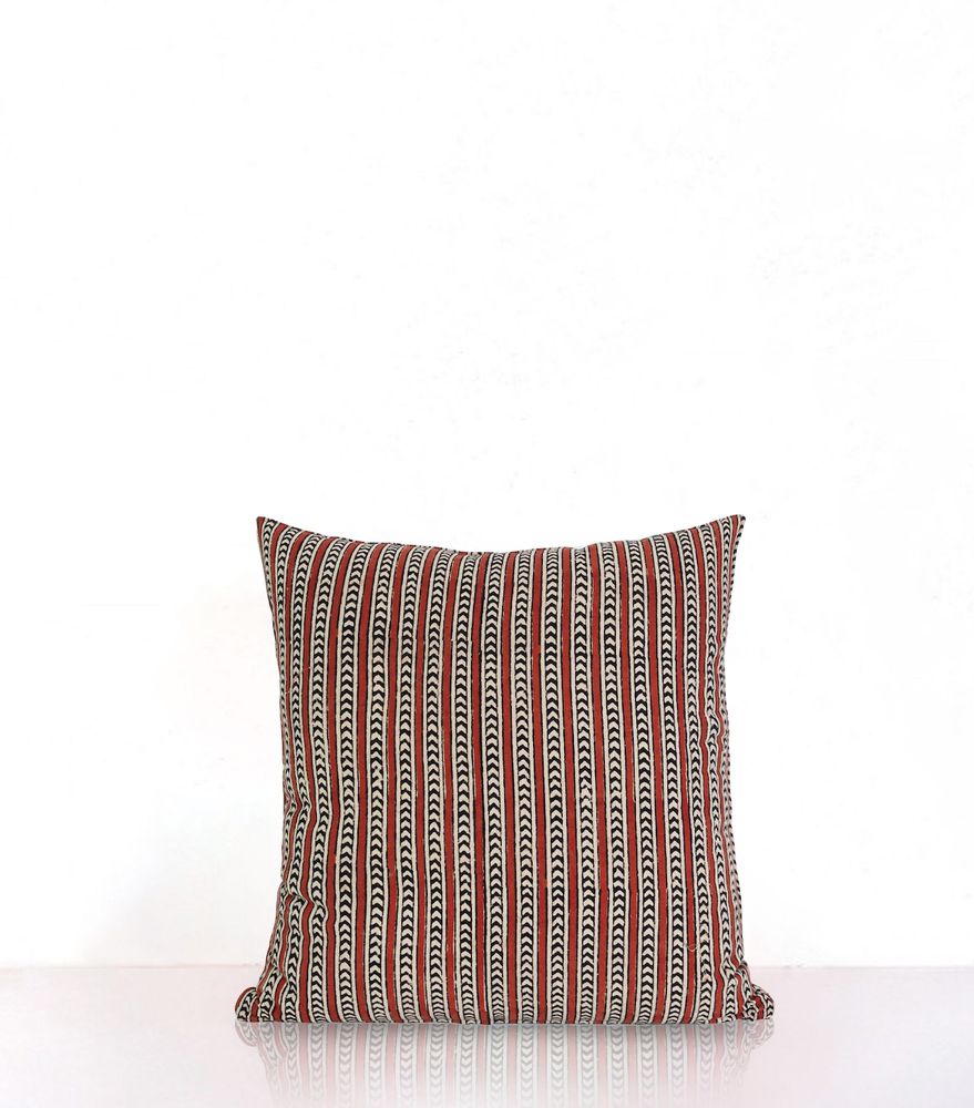 Fabric cushions - BADA - square pillow - red - JAMINI BY USHA BORA