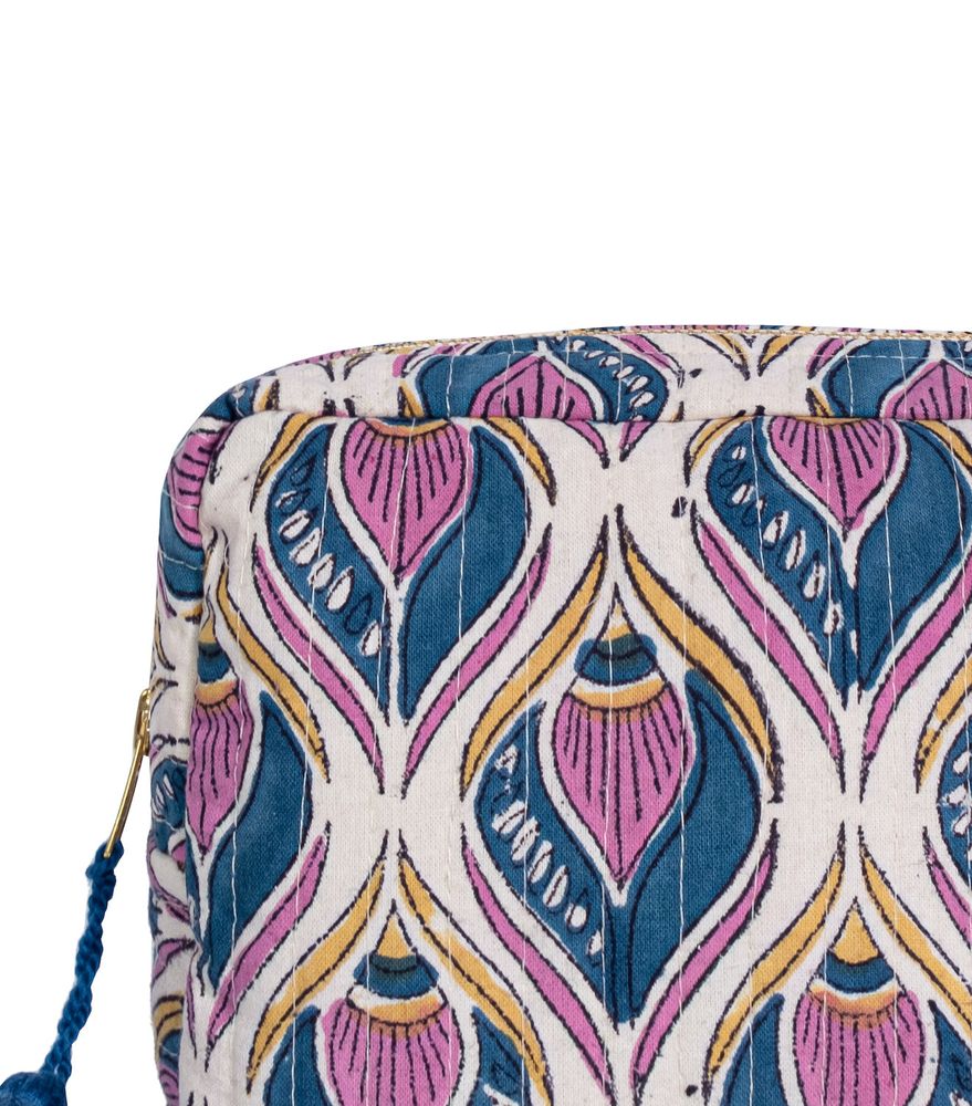 Pochettes - PANKHA - TROUSSE A MAQUILLAGE - ROSE - JAMINI BY USHA BORA